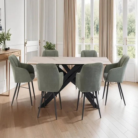 Camilla 6 Seater Dining Table, Sintered Stone