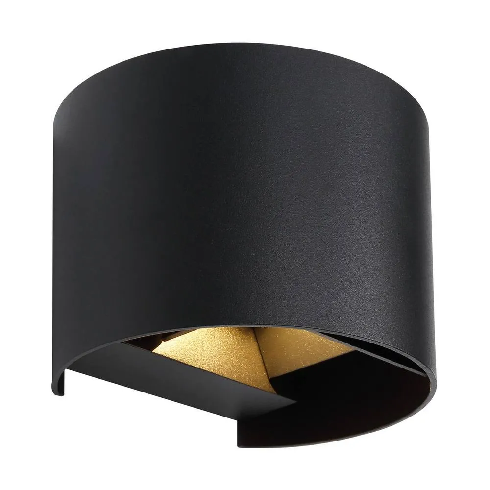 Netlighting Veronika Outdoor Up Down Wall Lamp Black IP54 Glass Shade LED