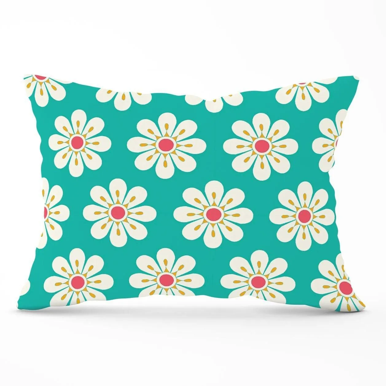 Warren Reed - Designer Daisy Pattern Cushions in Green