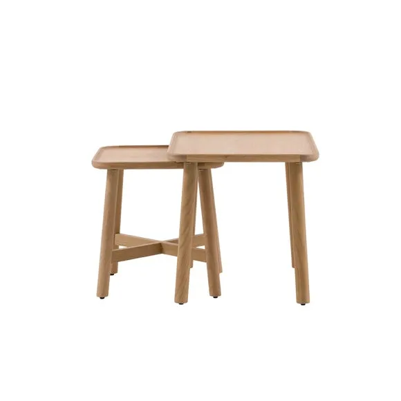 Kalia Nest of Side Tables, Oak Effect 6