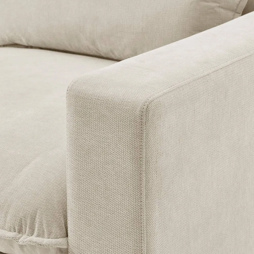 FurnitureboxUK Echo Linen-Look Fabric 5 Seater U-Shaped Modular Corner Sofa in Cream 4