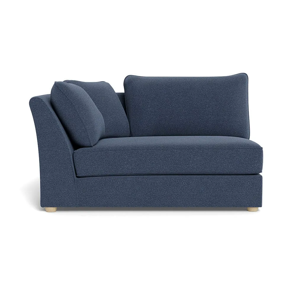 Heal's Tailor Large Curved Left Hand Facing Corner Unit Boucle Indigo Natural Feet