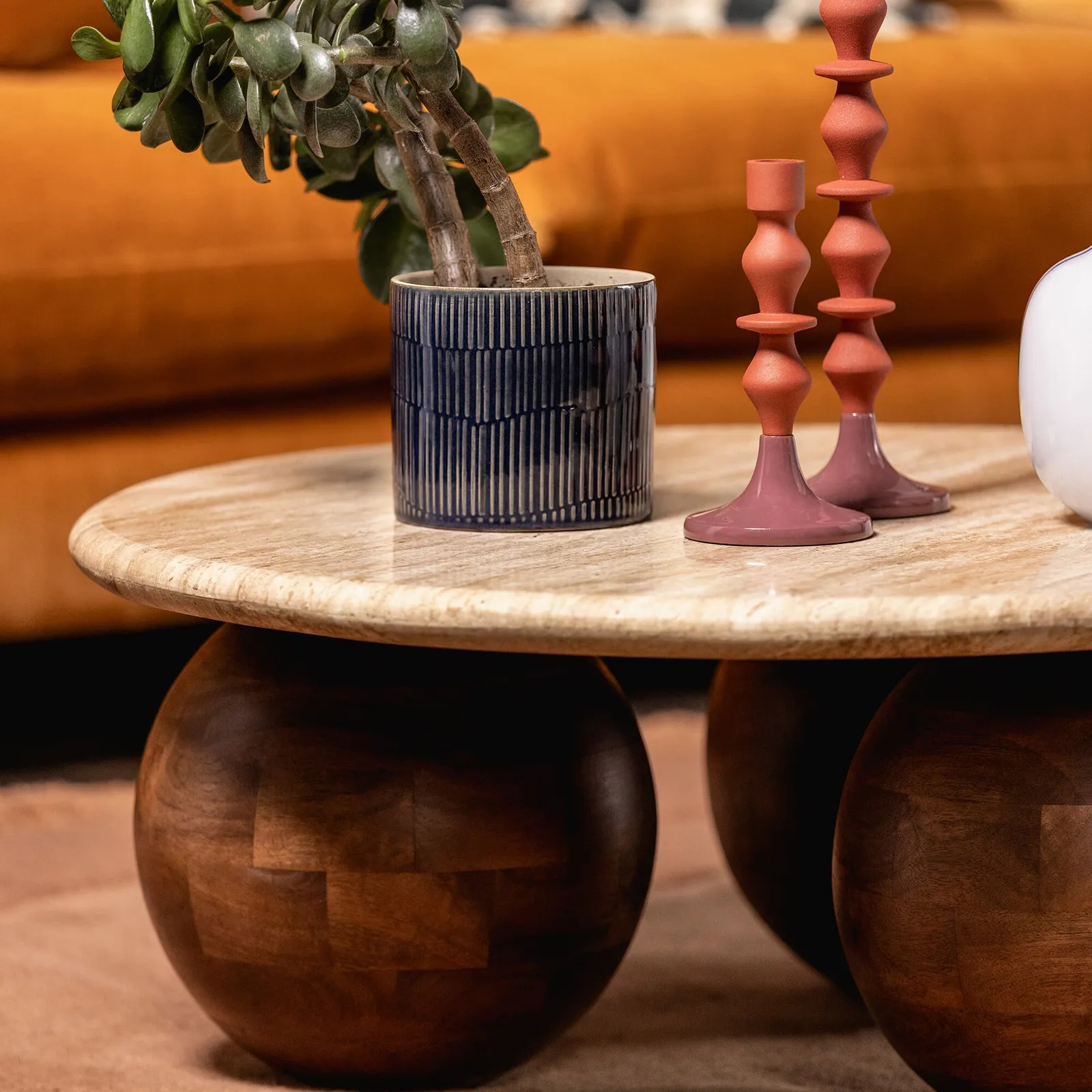 Basso Coffee Table 80X80X30 Cm, Round, Mango Wood | Barker & Stonehouse 6