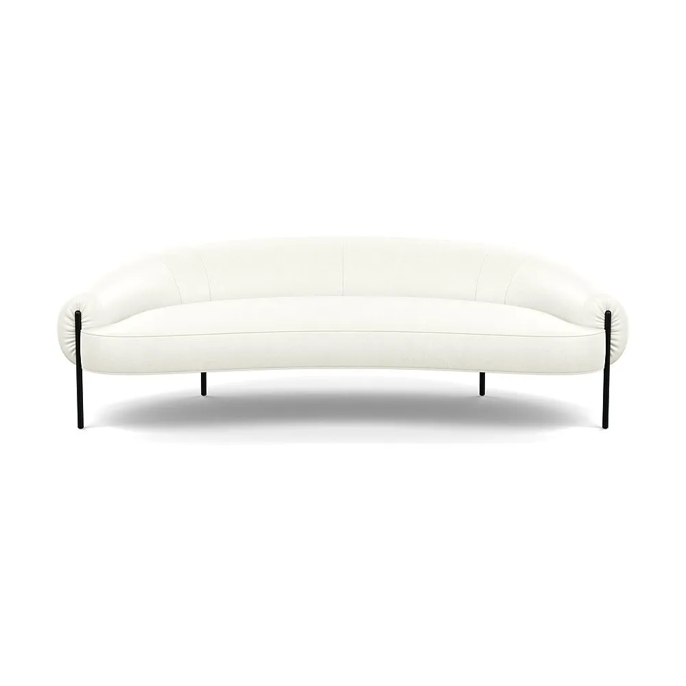 Heal's Isola 3 Seater Linea Leather White 634 Black Feet 1