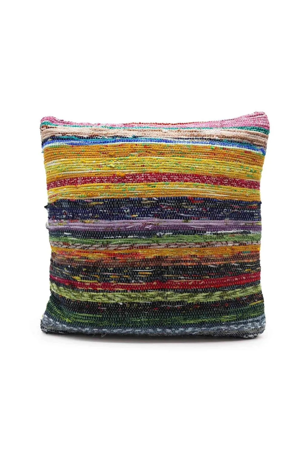 KDMD Sunrise Oranges Rag Rug Cushion Covers - Vibrant & Handcrafted Decor in Orange