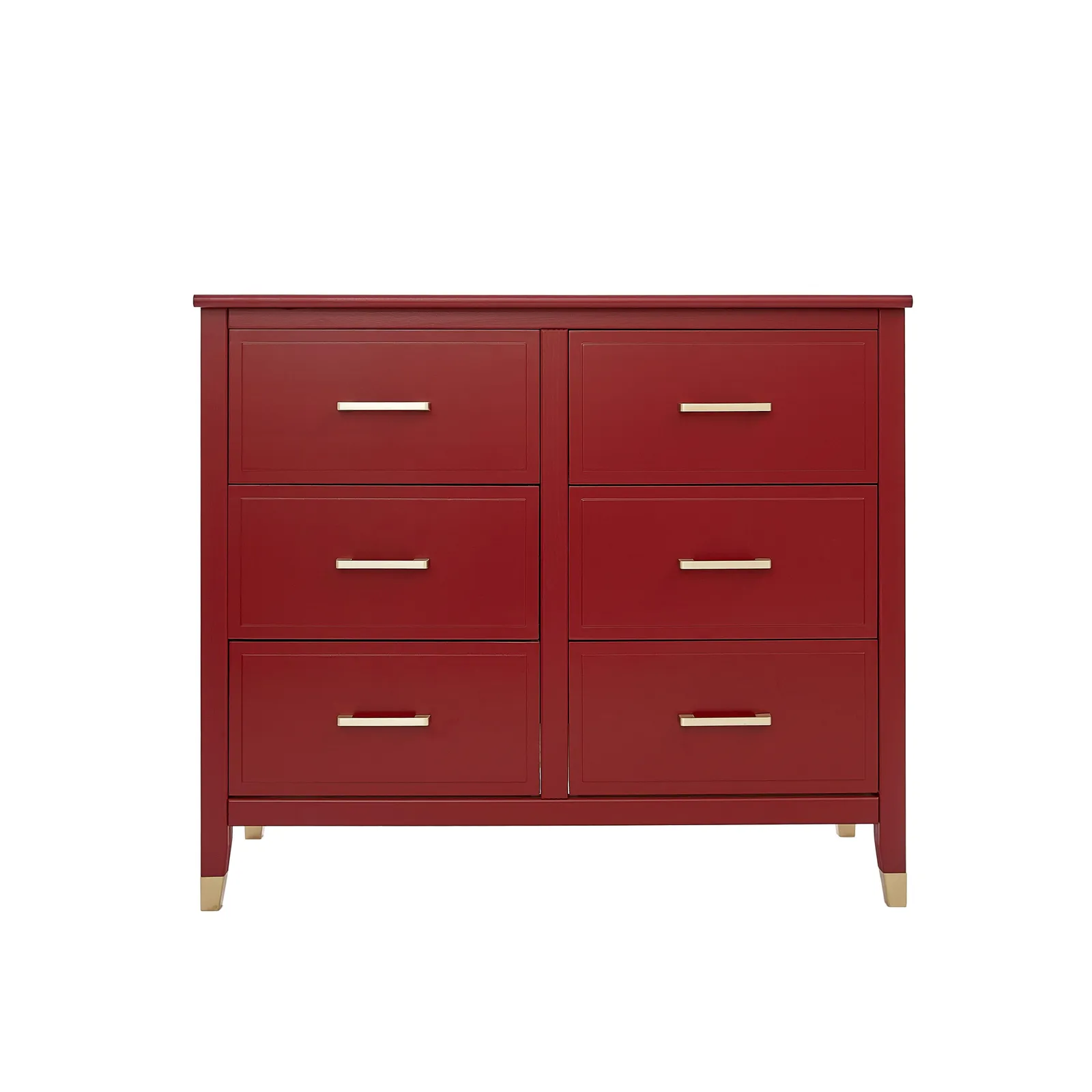 Cabinet Bits Palazzi 6 Drawer Chest of Drawers in Red 2