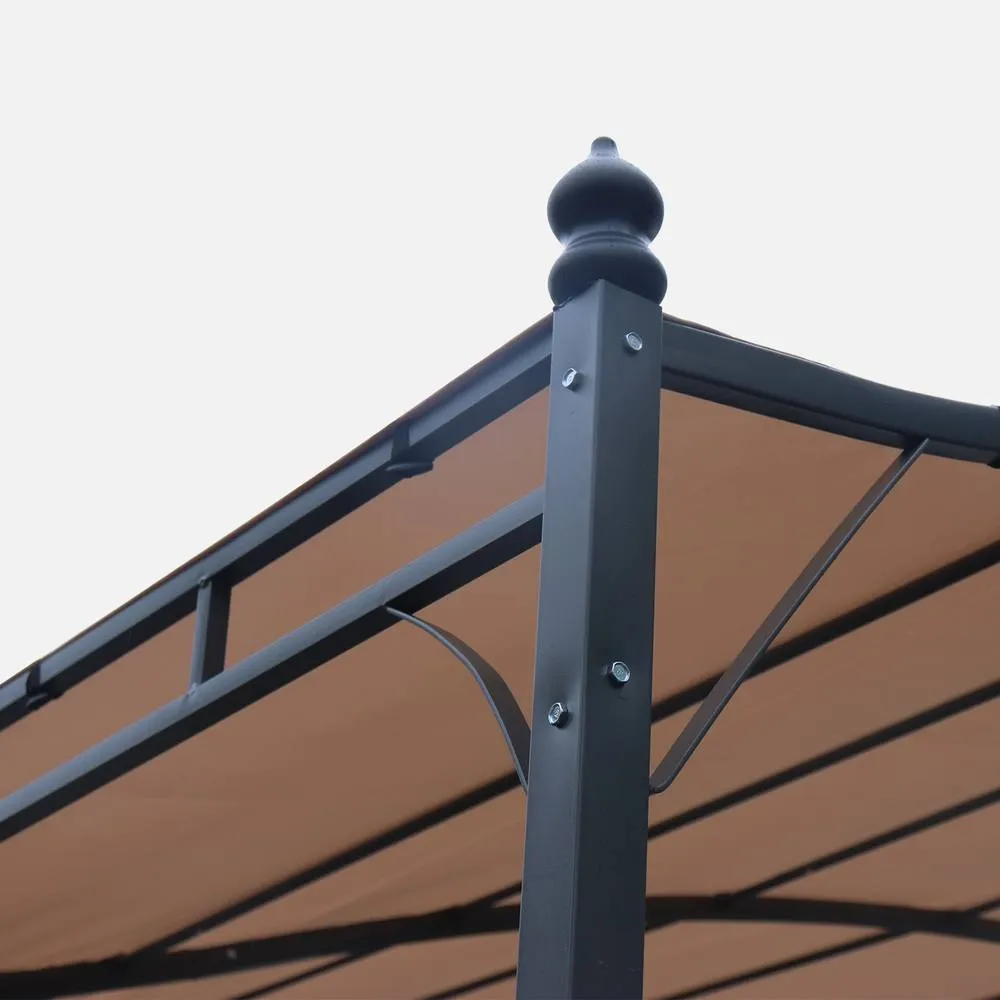 sweeek 3x2.5m Wall-mounted Pergola in Beige 3