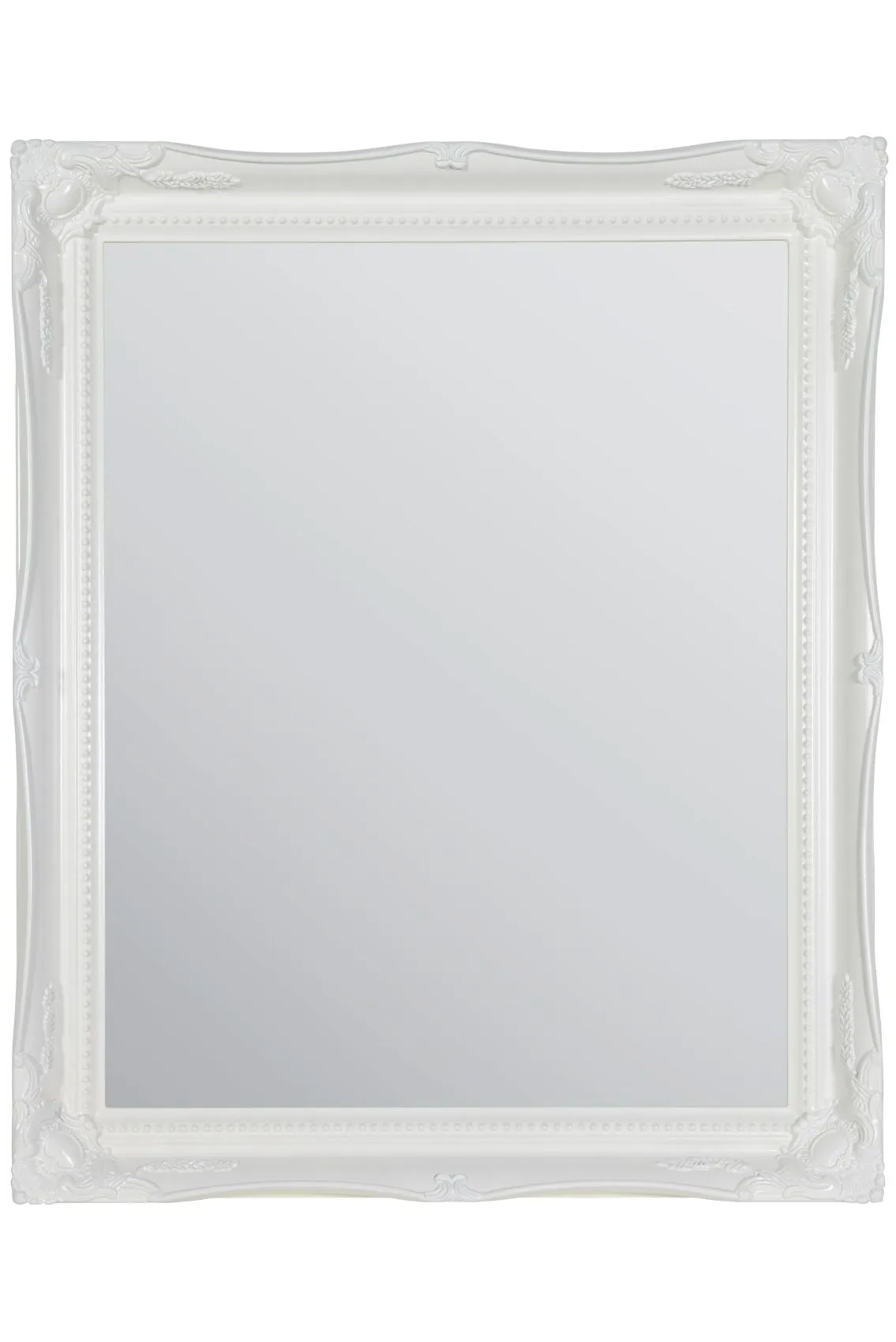 MirrorOutlet Fraser White Small Beaded Mirror 61cm x 51cm 2