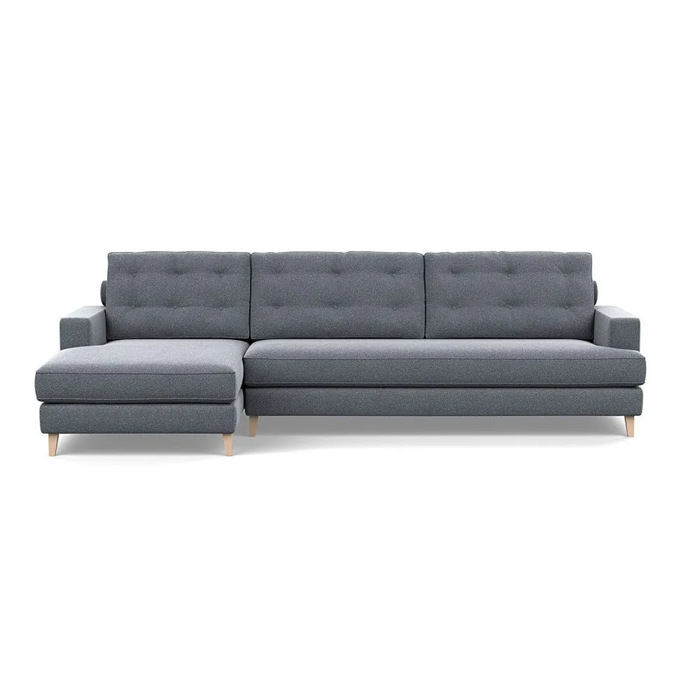 Heal's Mistral Left Hand Facing Corner Sofa Textured Boucle Steel Natural Feet 1