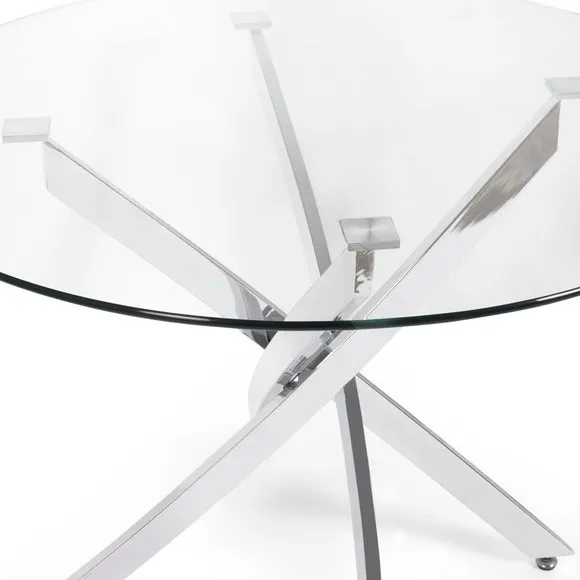 Anderson 4 Seater Round Glass Dining Table 3