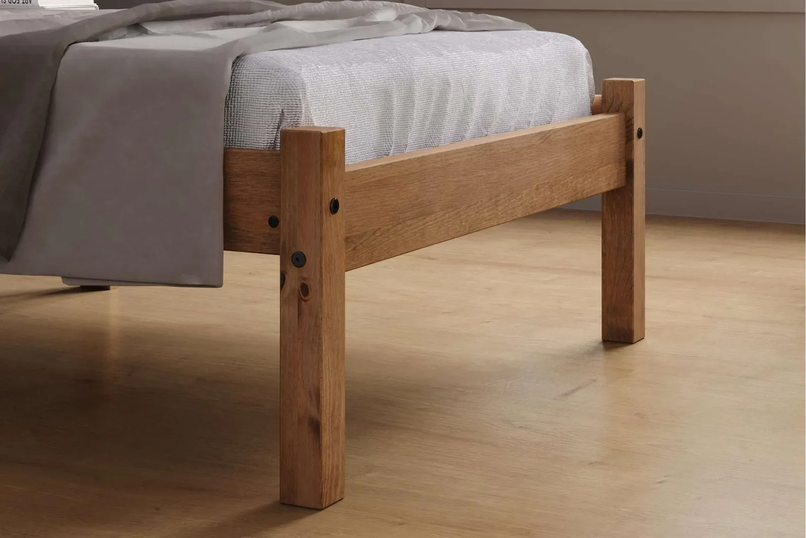 Birlea Pine Wood Single Bed & Mattress Bundle Rio Air Sleepsoul 90cm 3ft in Brown 4