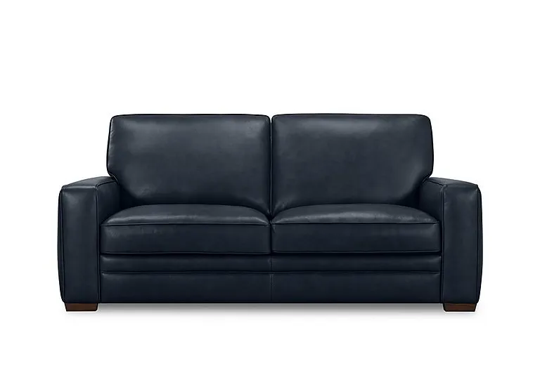 Aspen 3 Seater Leather Sofa - Navy - Sofas and Armchairs