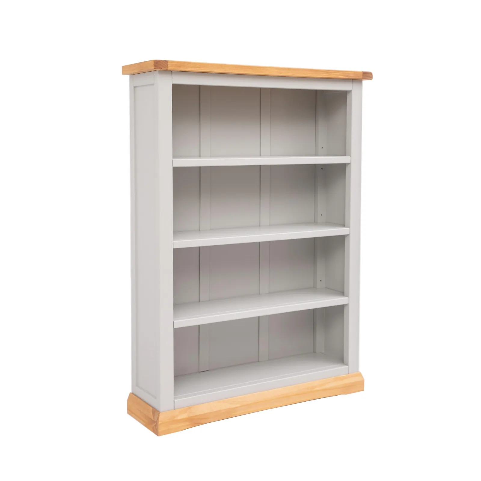 Cabinet Bits Bookcase with plinth 120x90x25cm in Light Grey 2