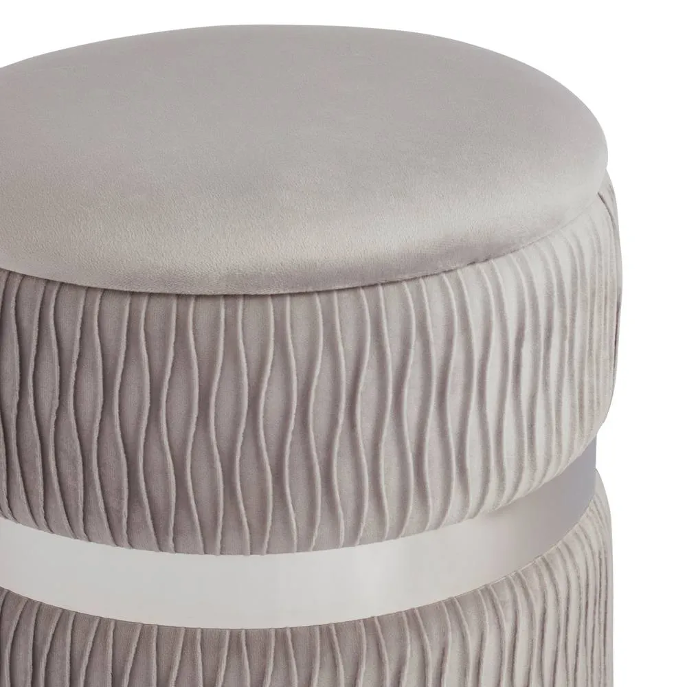 GFW Eden Velvet Storage Stool in Grey 4