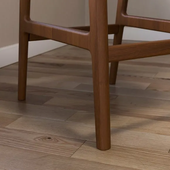 Hugh Dark Stained Counter Height Bar Stool, Fabric 4