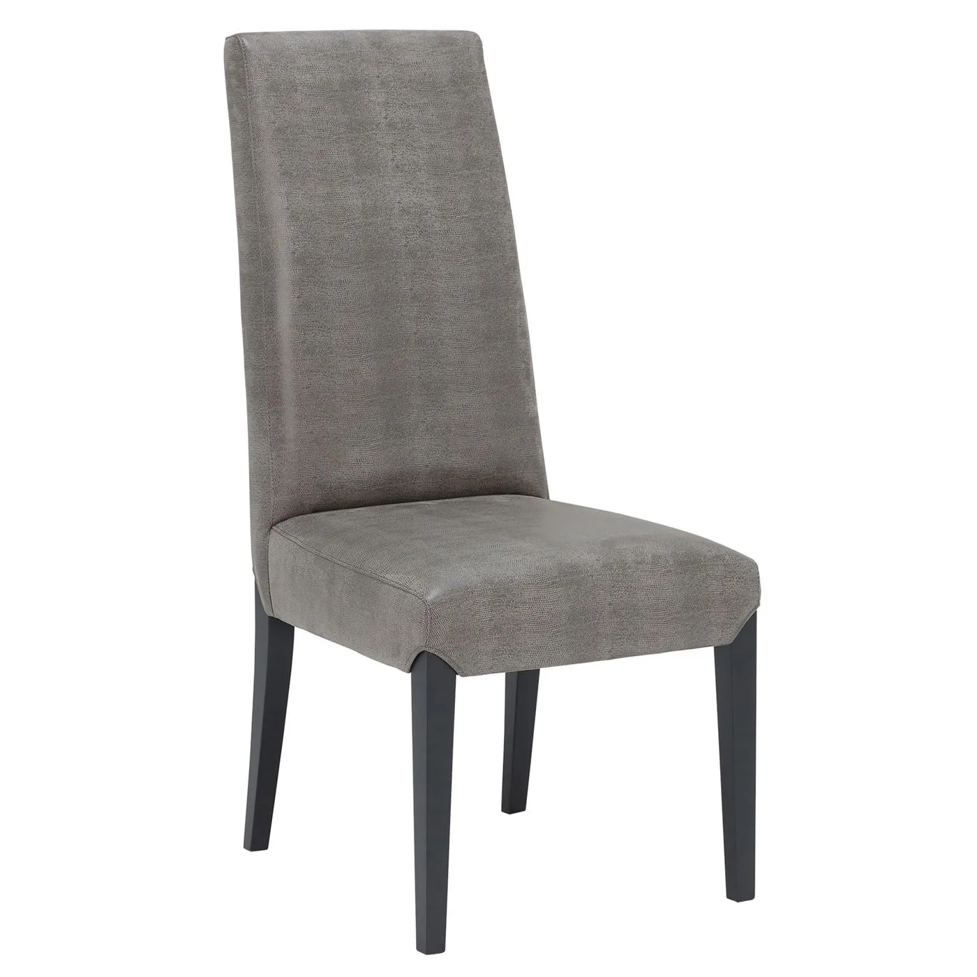 Virgilia Dining Chair - Grey - Leather - Plain - W52 x D74 x H120cm - Barker & Stonehouse