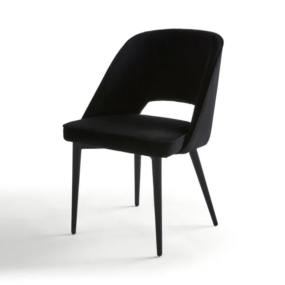Effy 4 Seater Round Dining Table with 4 Lillia Black Velvet Dining Chairs 5