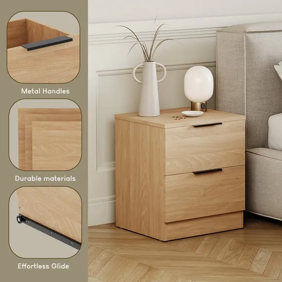 Hayes 2 Drawer Bedside Table 3
