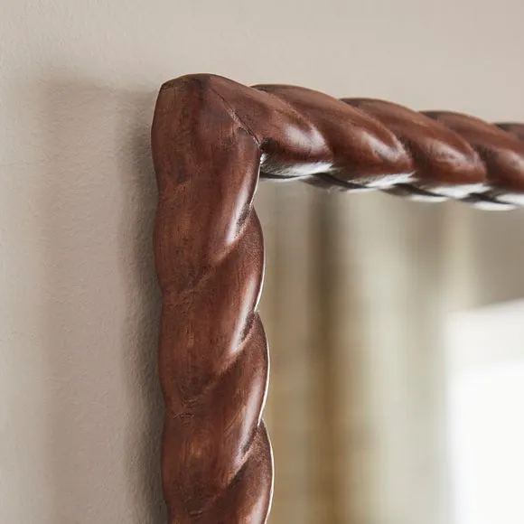 Lucia Twisted Wood Rectangle Full Length Wall Mirror 2