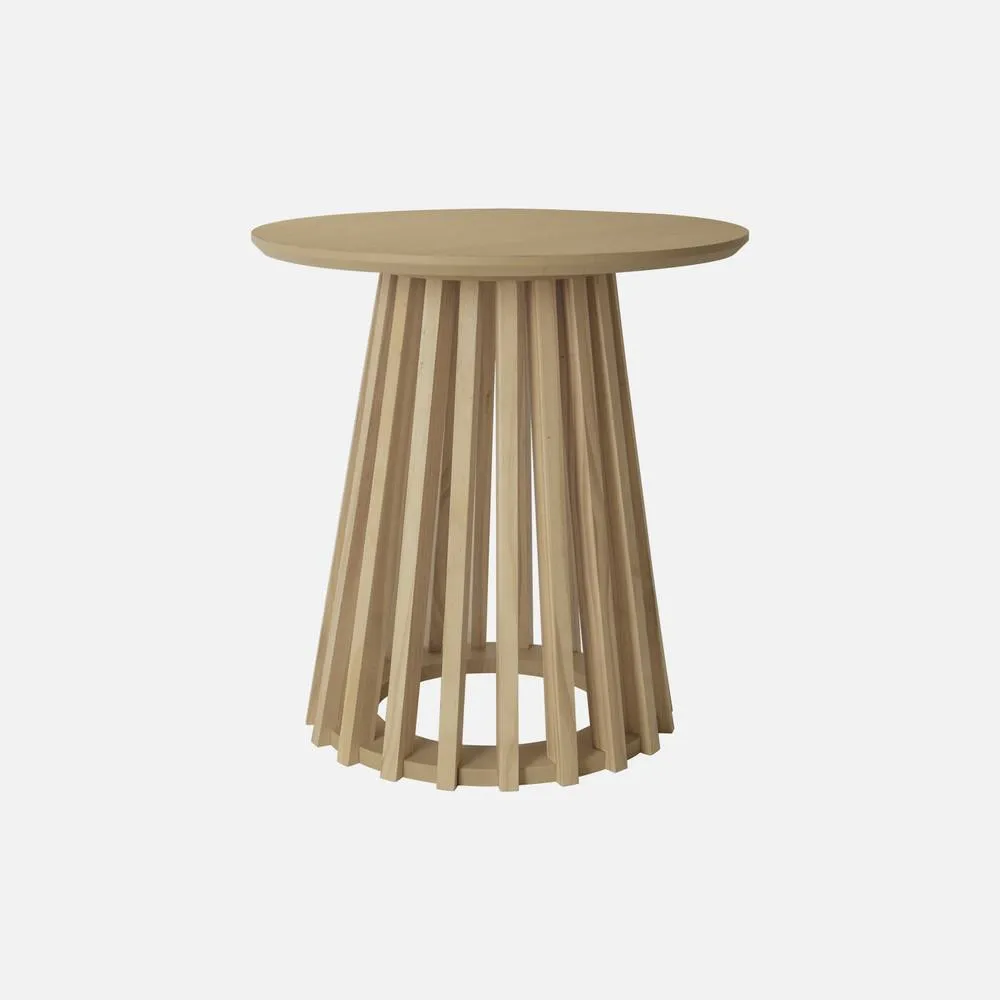 sweeek Pair Of Round Wooden-effect Coffee Tables 40cm & 60cm in Light Brown 3