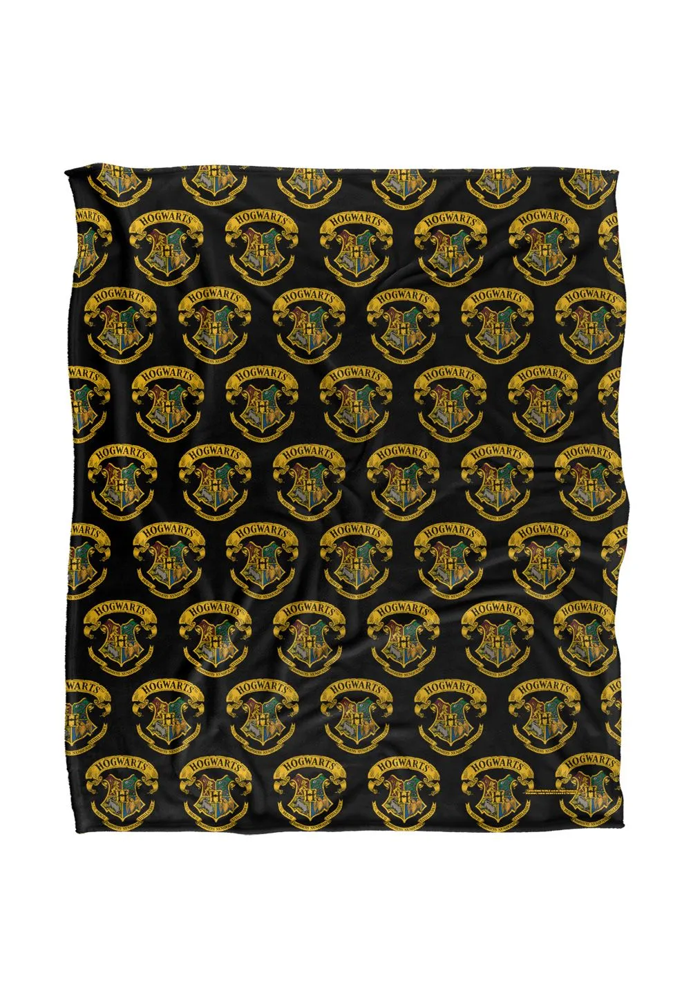 Harry Potter Illustrated Hogwarts Crest Officially Licensed Silky Touch Super Soft Throw Blanket 152x127 cm in White