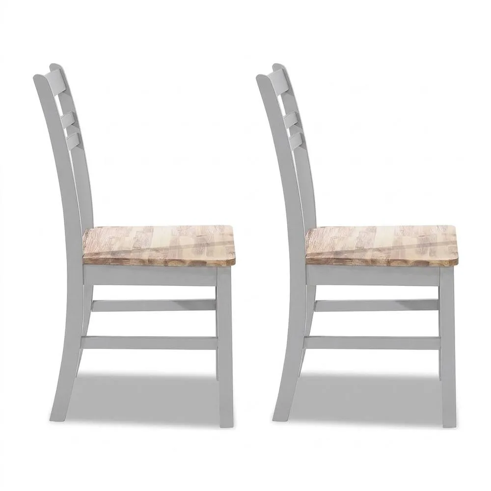 Statement Furniture Florence Country Style Wooden Chairs Set of 2 in Light Grey 1
