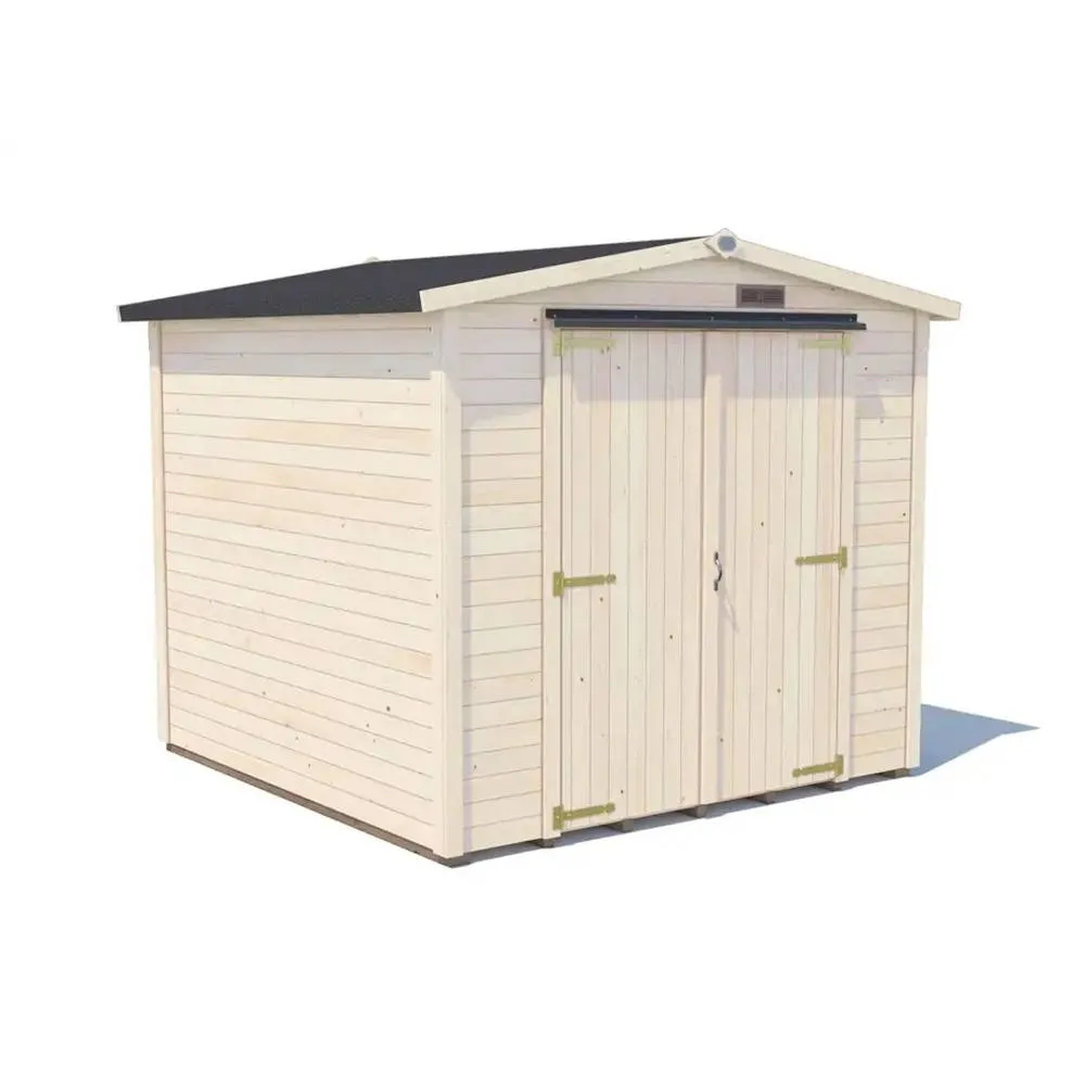 Dunster House Tubby Log Cabin Work Shed 8x8 ft (2.4x2.4m) with Superfelt Roof in Natural 4