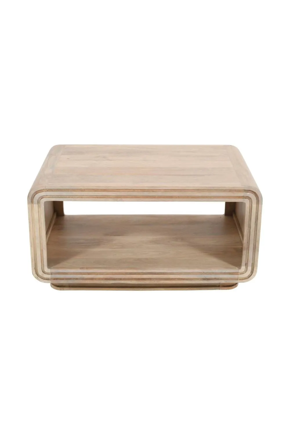 IH Design Baffins Carved Mango Wood Coffee Table 85cm Wide in Brown 3