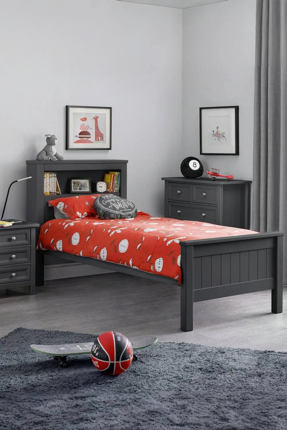 Julian Bowen Maine Bookcase Bed in Black