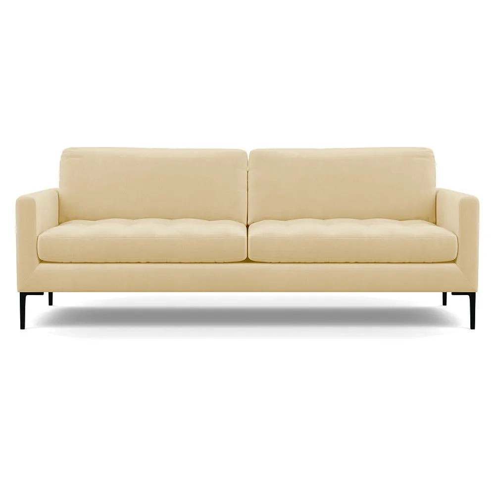 Heal's Eton 4 Seater Sofa Smart Luxe Velvet Biscuit Black Feet 1
