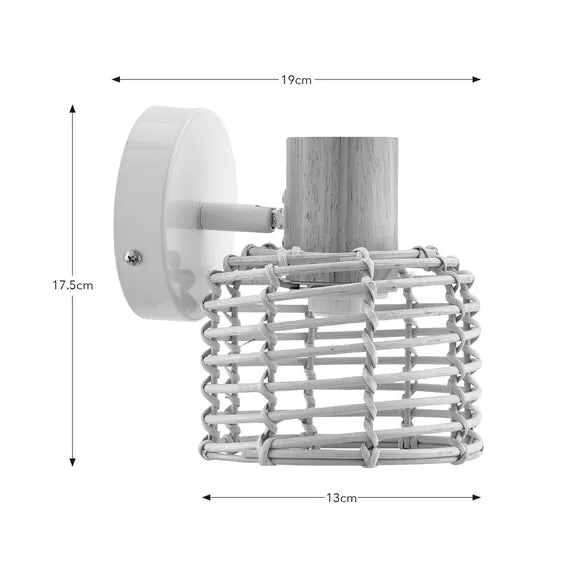 Emil Rattan Adjustable Wall Light 6