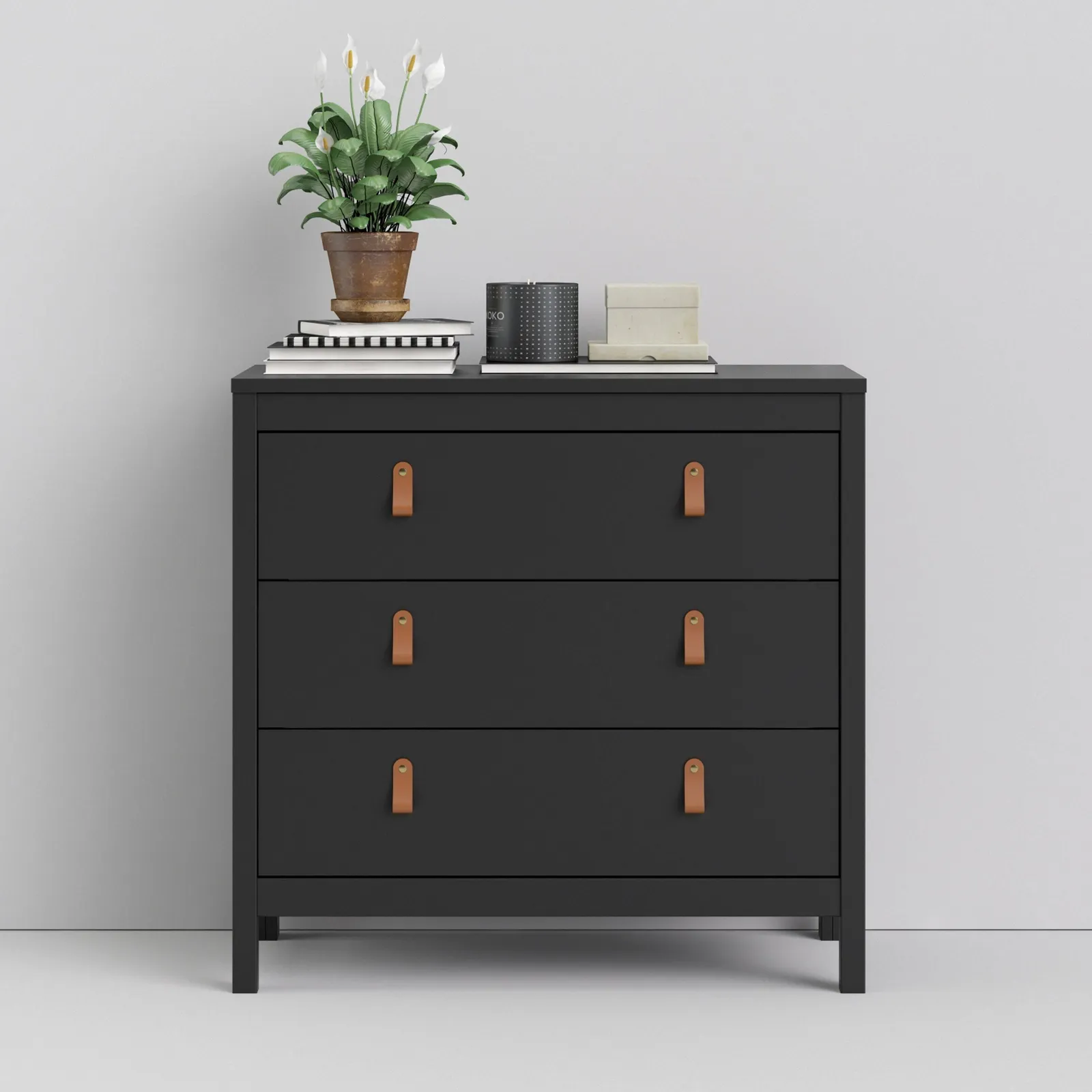 Furniture To Go Barcelona Chest 3 Drawers in Black 6