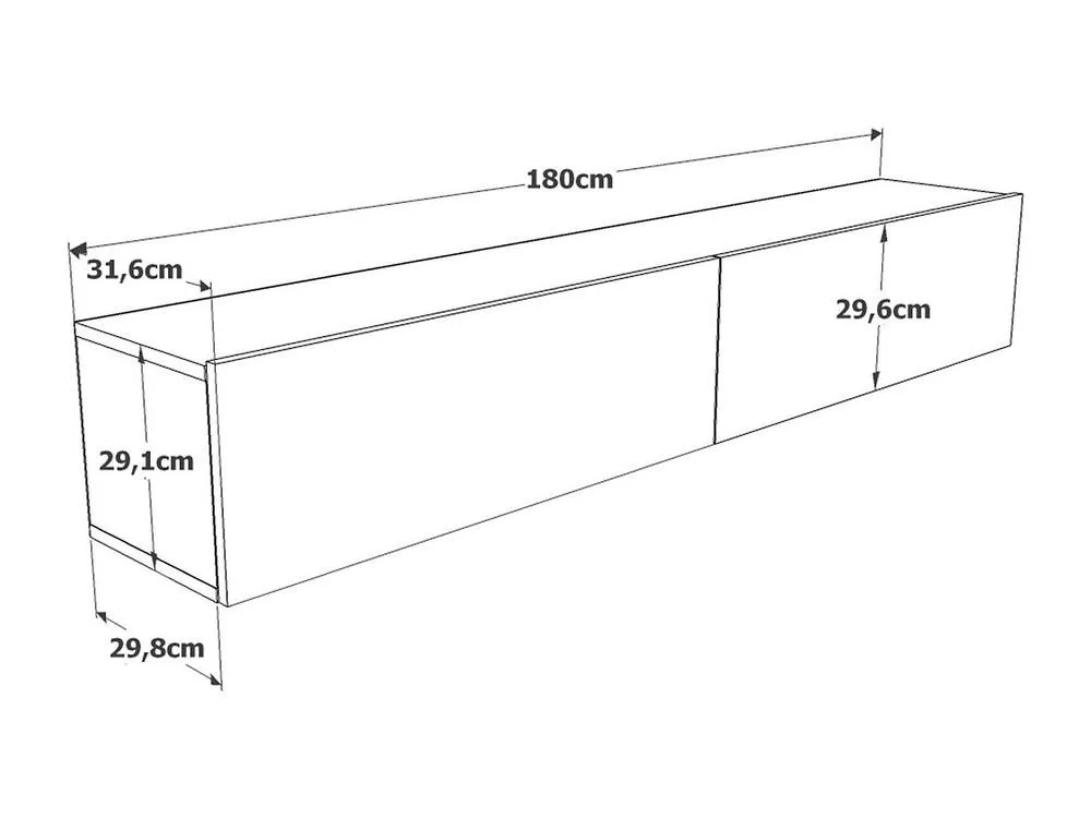 Vente-unique 2 - Door Wall - Mounted TV Unit - White & Natural - AUBEPINA in Light Oak 6