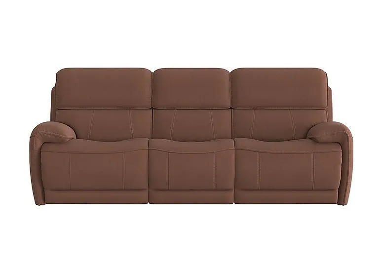 Link 3 Seater Fabric Power Recliner Sofa with Power Headrests - Hazelnut