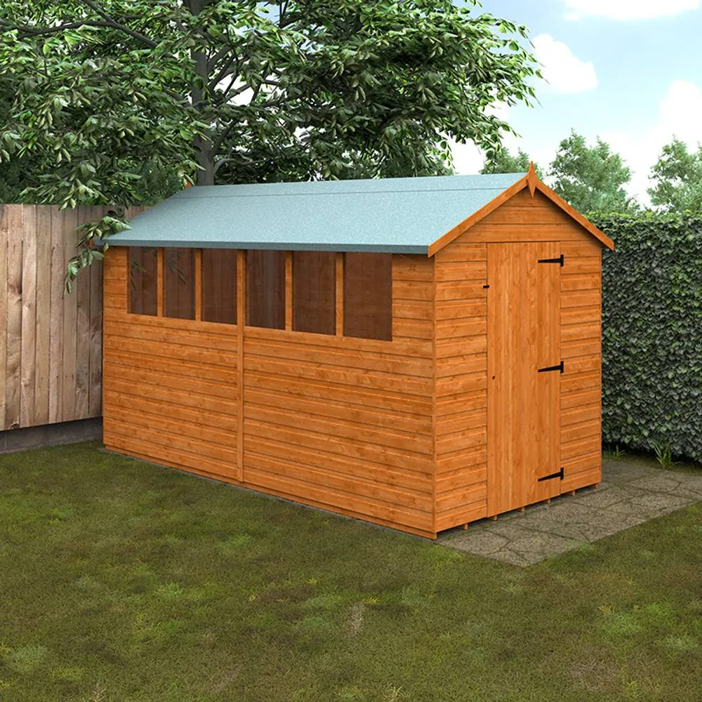 Buttercup Farm 12 x 6 Feet Super Apex 12mm Shed - Solid Wood/Softwood/Pine in Burnt Orange 2