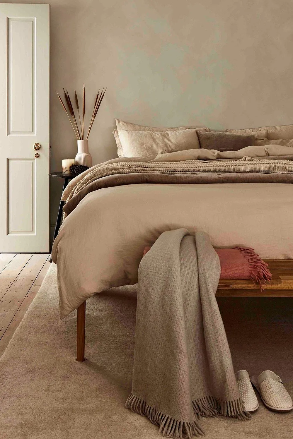 CHRISTY Double Layered Relaxed Retreat Luxury Cotton Duvet Cover Sets in Light Beige
