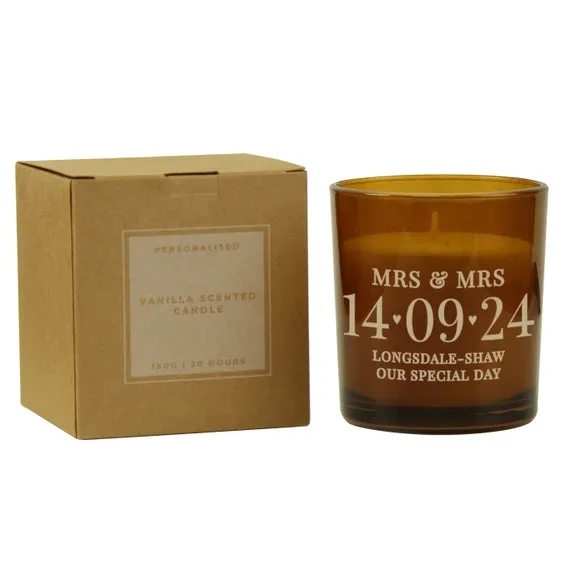 Personalised Special Date Glass Candle 4