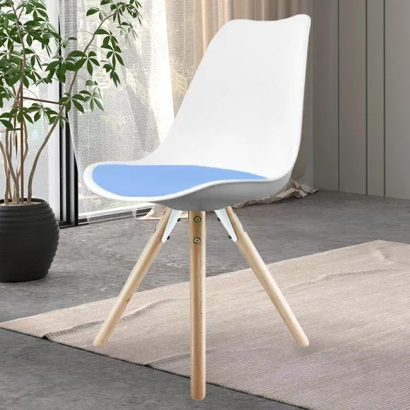 Fusion Living Soho White Plastic Dining Chair with Pyramid Legs