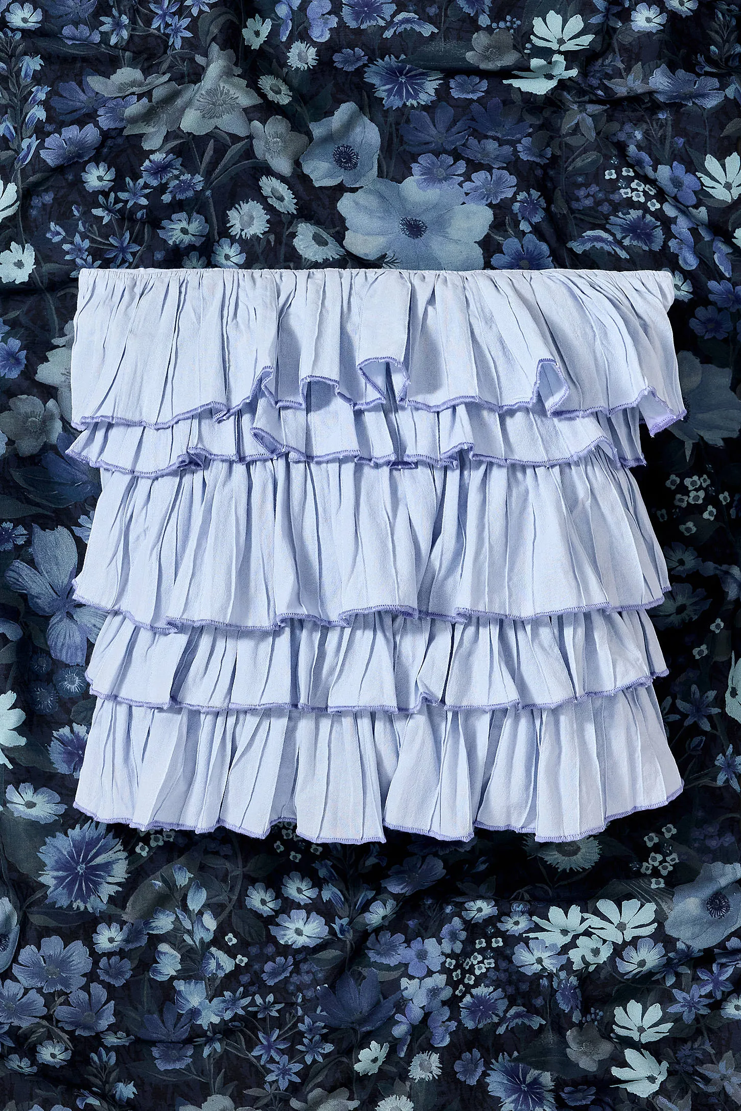 Blue Ruffle Cushion - Light Blue ALL