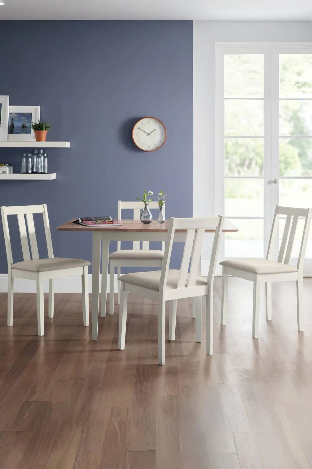 Julian Bowen Rufford Square to Rectangular Extending 4 Seater Dining Table in Ivory 2