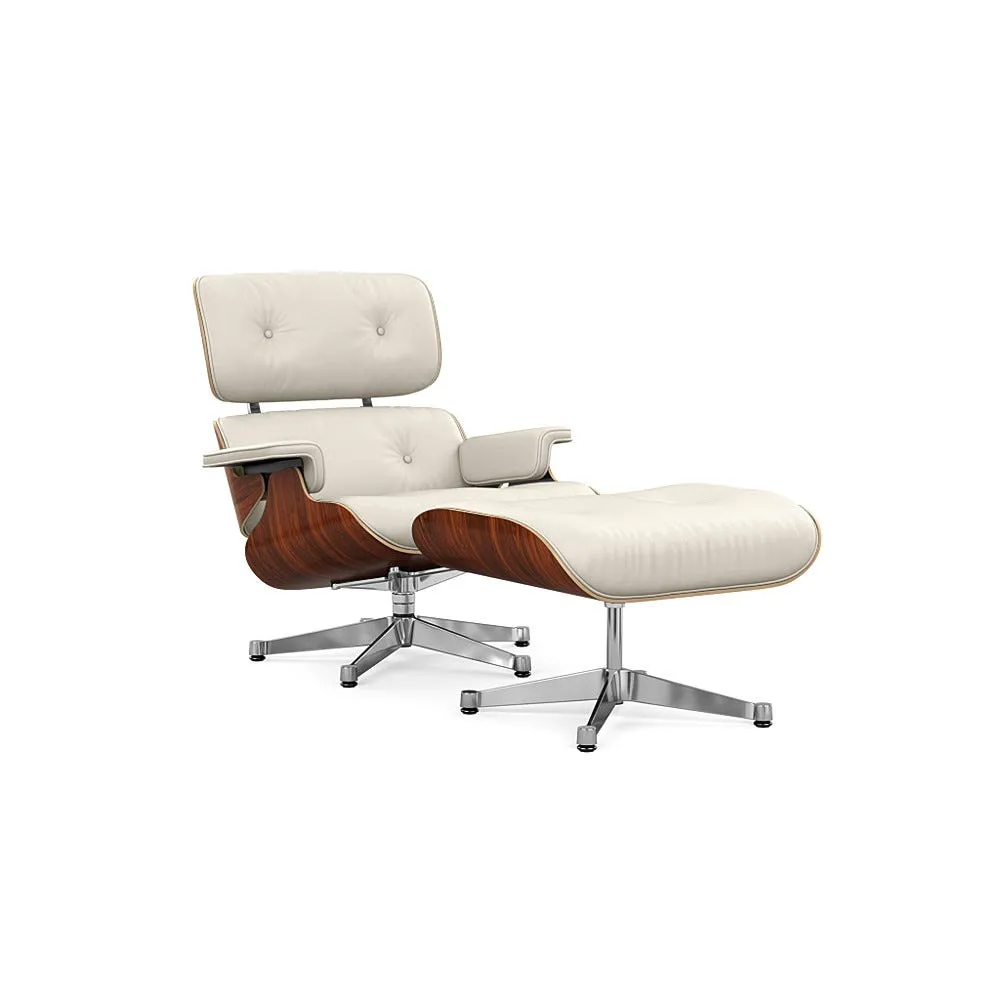 Vitra Eames Lounge Chair & Ottoman Santos Palisander Clas. L50 72 Snow Polished Black Base 04 1