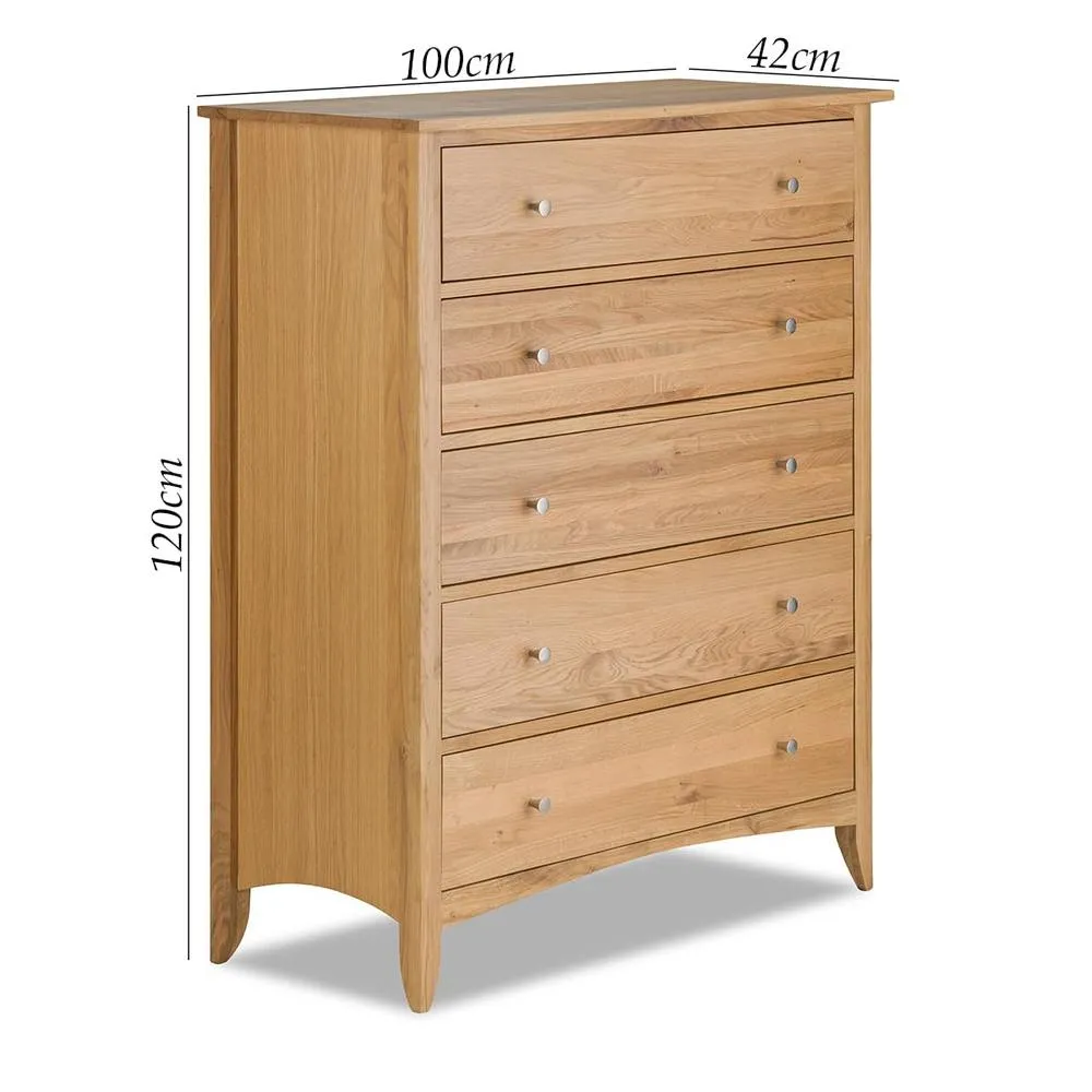 Statement Furniture Edward Hopper 5 Drawer Chest of Drawers in Brown 4