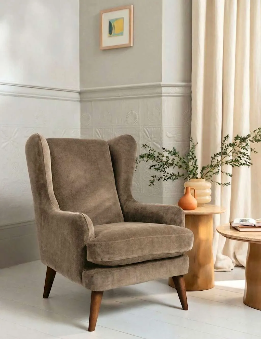 BARKER AND STONEHOUSE Sven Chenille Armchair Taupe