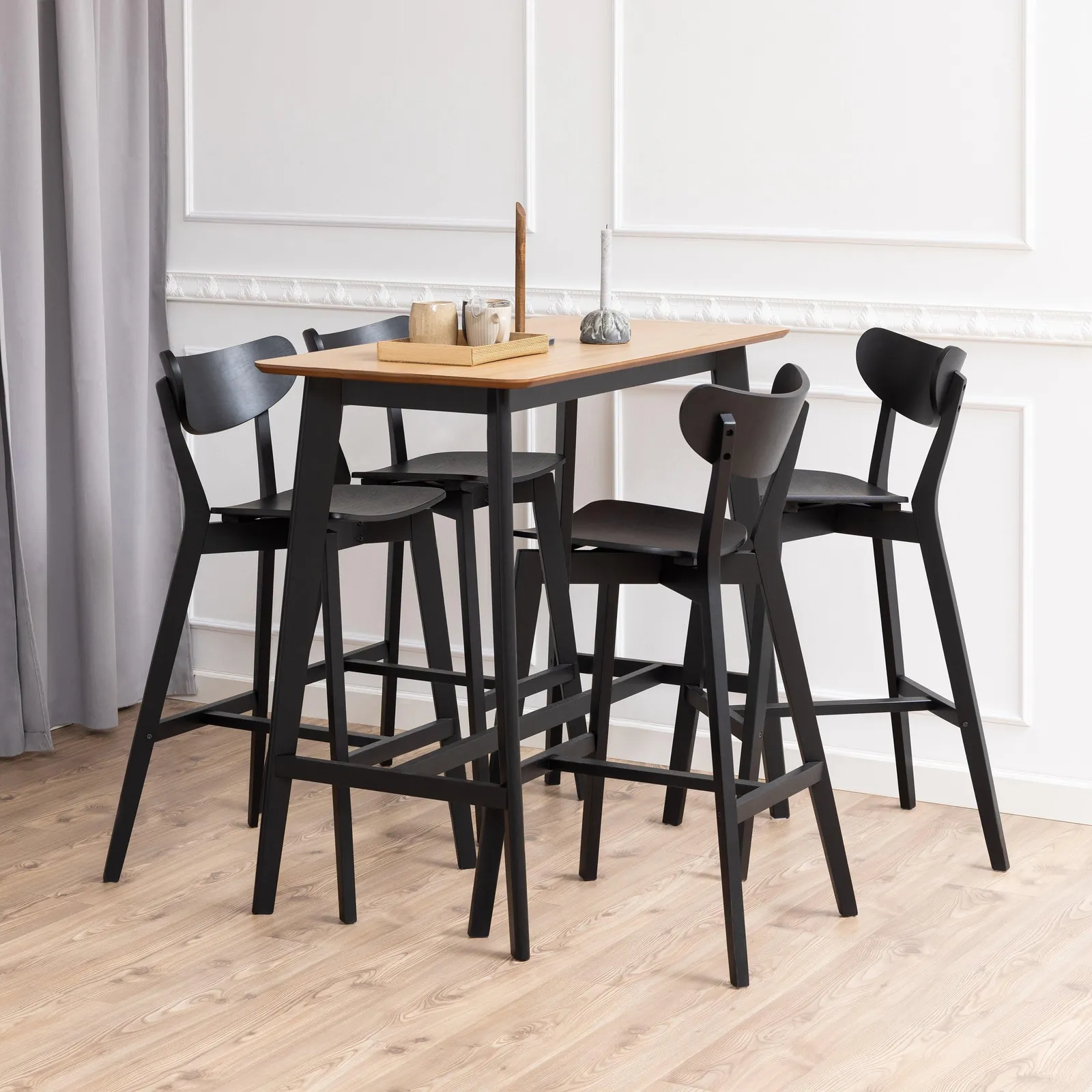 Furniture To Go Roxby Bar Stool in Black Set of 2 in Brown 4