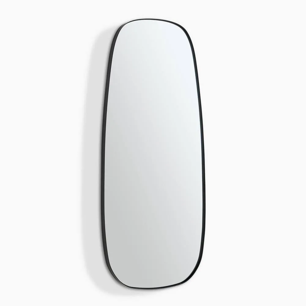 FurnitureboxUK Elodie Black Metal Large 120x50 Pebble Shape Wall Mirror 4