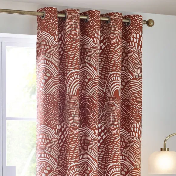 Nola Chestnut Eyelet Curtains 1