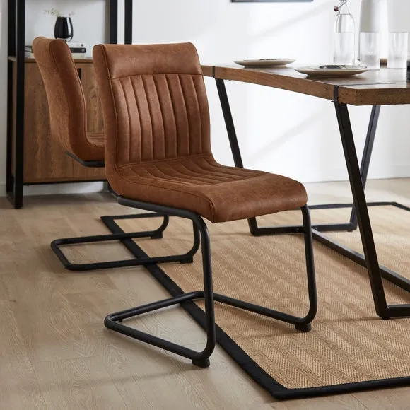 Felix Set of 2 Dining Chairs, Faux Leather 2