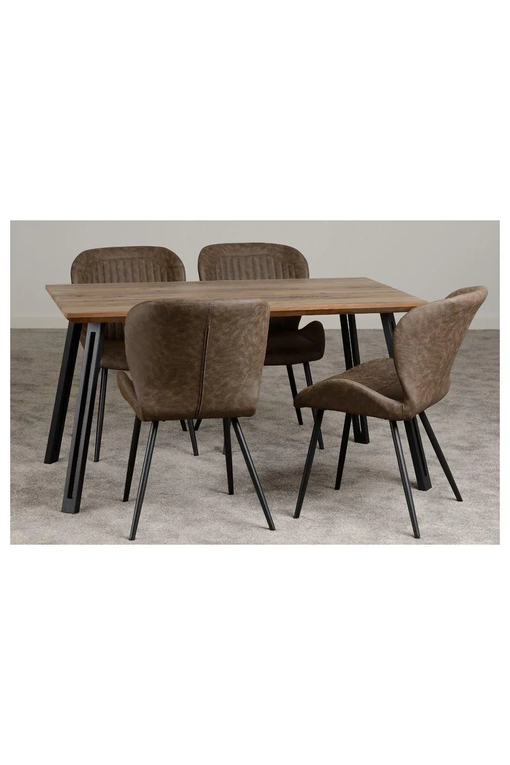 Seconique Quebec Straight Edge Dining Table in Dark Brown 3