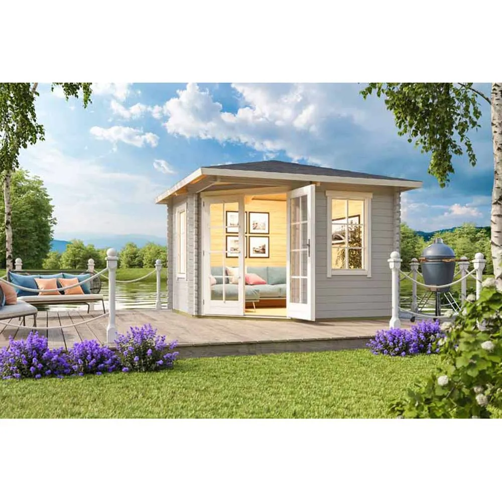 Lasita Maja Ltd Aruba 1-Log Cabin, Garden Room, Home Office - L357.4xW357.4xH265.6 cm in Light Tan 3
