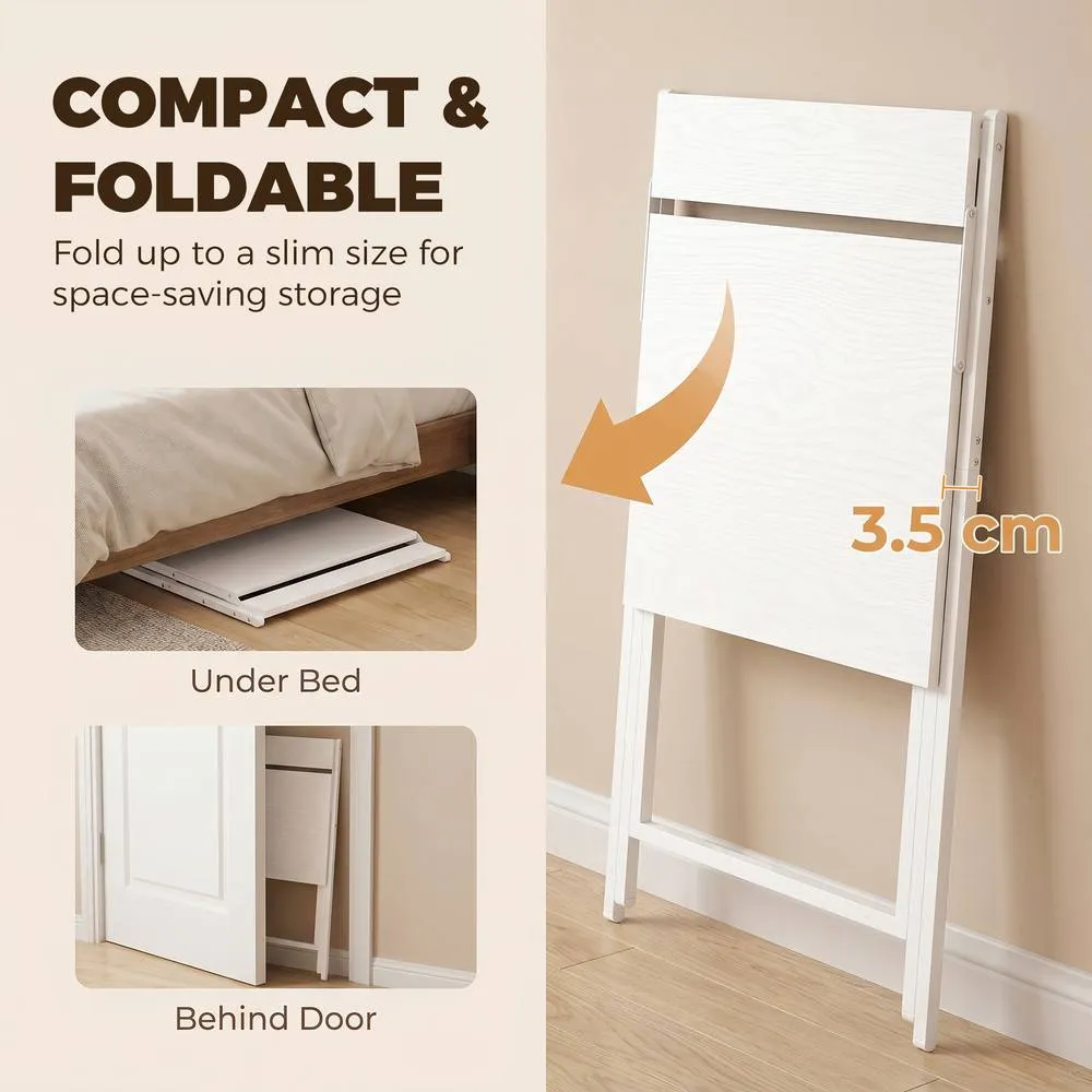 HOMCOM 70 cm Folding Computer Desk for Small Spaces Bedroom, White 4
